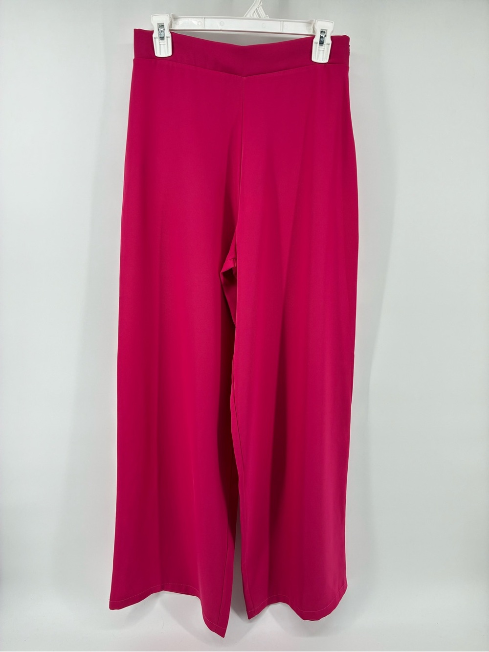 Women's Wide-Leg Candy Pink Pants - Side Zipper Made in Italy